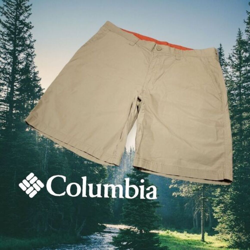 Columbia Shorts Mens Casual Cotton Hiking Outdoor Utility‎ Tan Khaki 38Wx9.5L